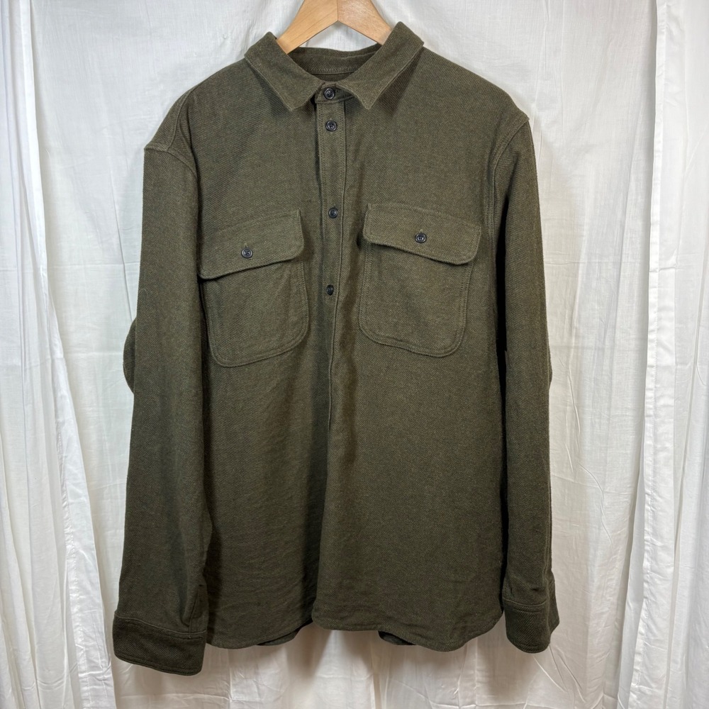 Everlane Heavyweight Overshirt Heathered Olive Green Size XXL‎